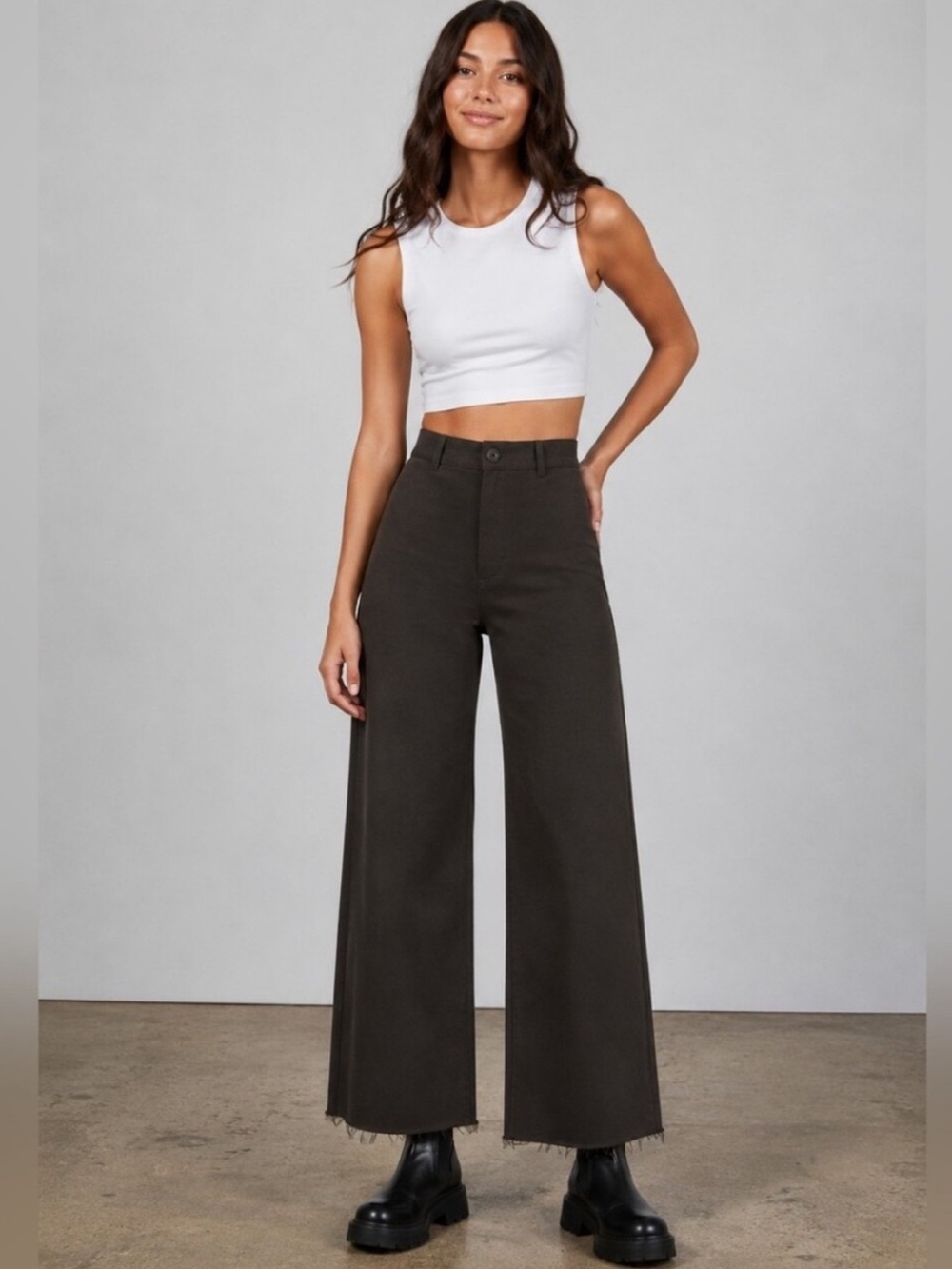 Zara Black High-Rise Wide-Leg Jeans